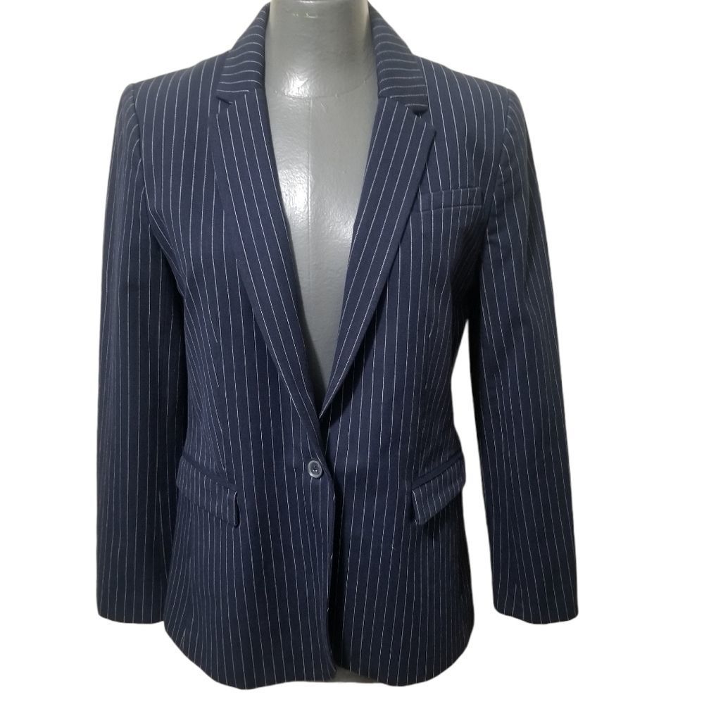 Banana Republic Navy Pinstripe Blazer 10